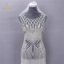 Свадебные Длинные нашивки со стразами Аппликация для свадебного платья