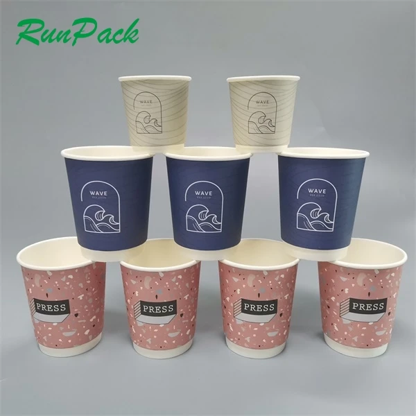 Paper cups with lids wholesale disposable coffee paper cups paper hot cup double wall