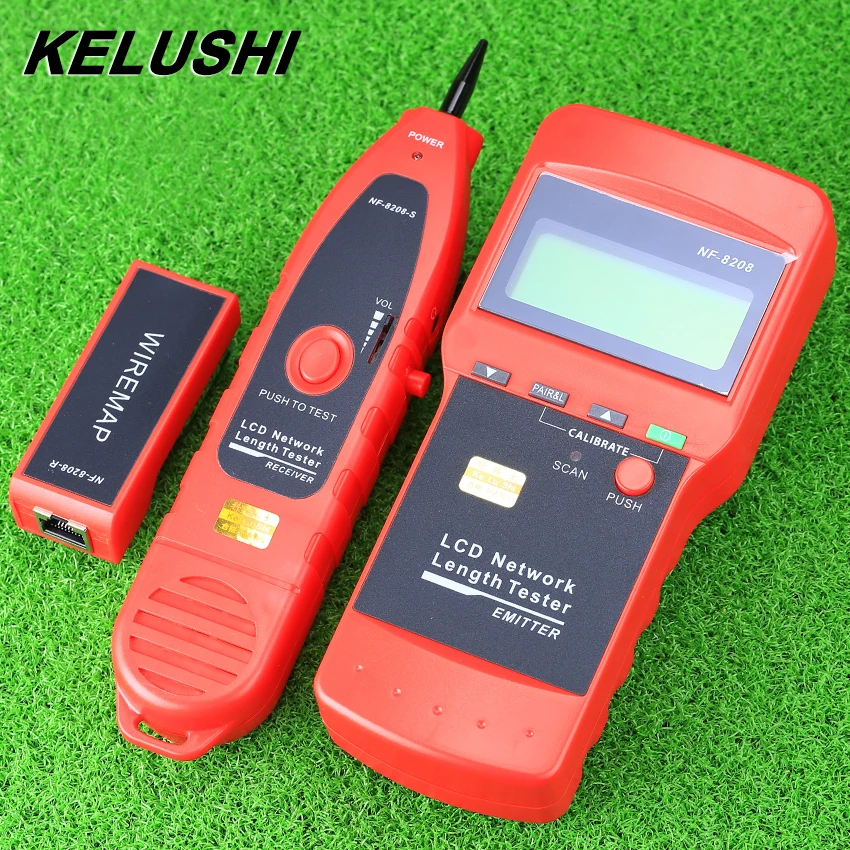 NF-8208 Многоцелевой ЖК-дисплей сетевой кабель Длина тестер Локальной Сети Кабельный тестер целостности кабель инспекции для проверки витой пары, телефонной проводки тестер