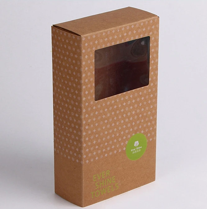 Custom logo design printed Biodegradable brown kraft paper packaging box towel retail sliding drawer packing boxes