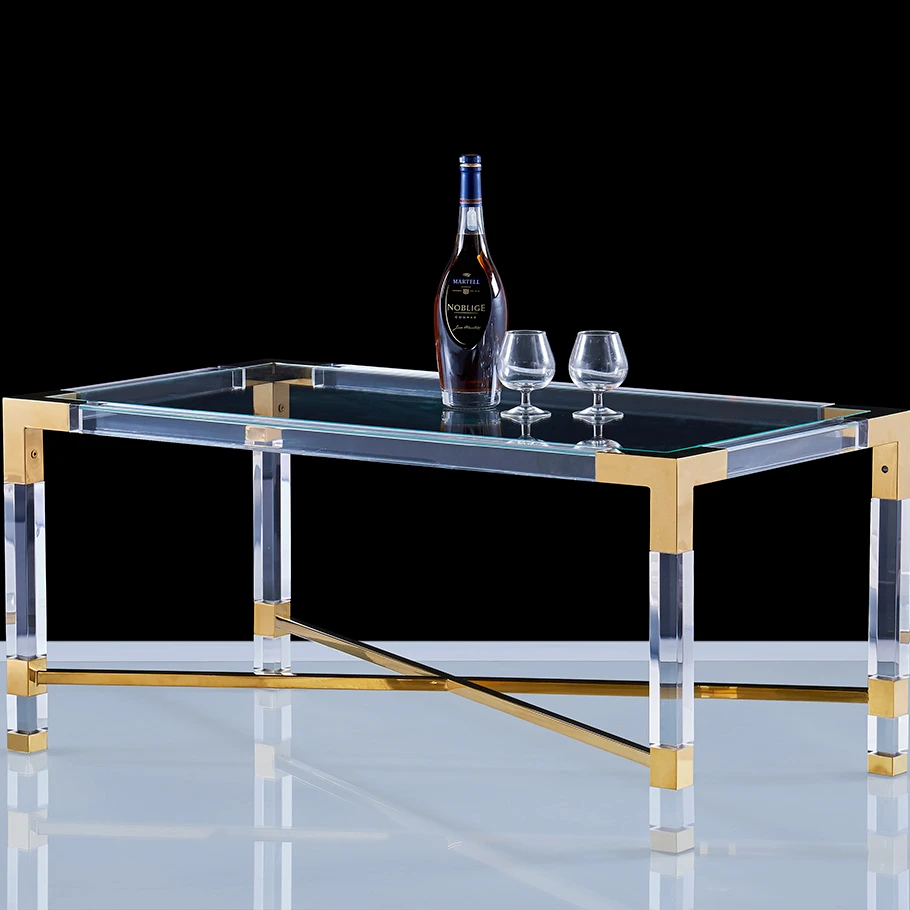 
High quality beautiful clear Cross Acrylic Table 