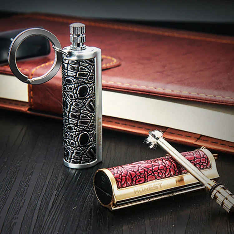  Outdoor Survival Tool Metal Permanent Match Waterproof Lighter Keychain Flint Fire Starter Kerosene Camping Gadgets