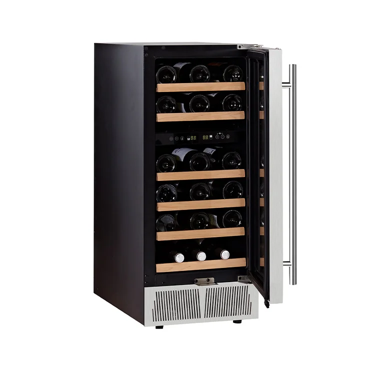 Cellar Cabinet Bottle Chiller Wall Mini Bar Vertical Used Refrigerators Wooden Wine Cooler Bodega 28 bottles