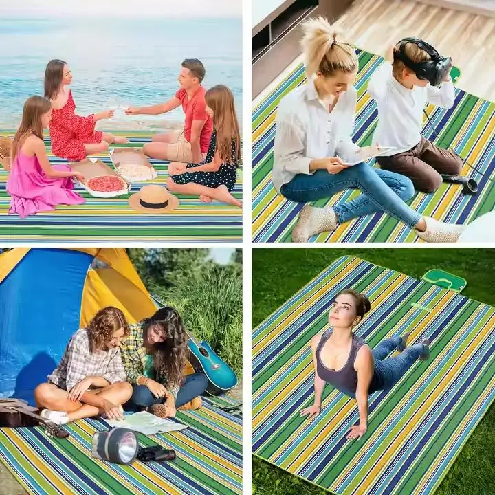 Custom Outdoor Extra Large Foldable Sand Proof Free Waterproof Camping Mat Picnic Blanket