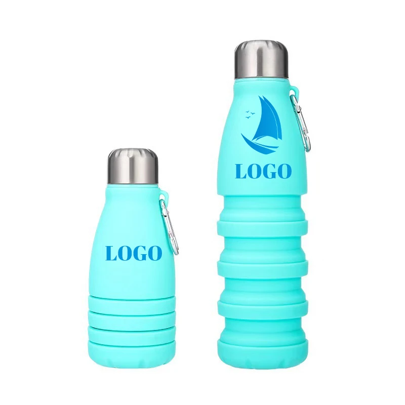 Nicro New Arrival Custom LOGO Food Grade Outdoor Sport Large Capacity Portable Water Bottles Silicone Foldable Water Cups