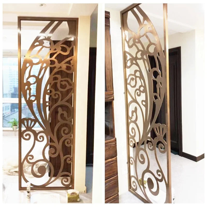 
Peacock Design Modern Room Divider Laser Cut Metal Screen Separate Partition Wall Case Classic Customized Steel Screen partition 