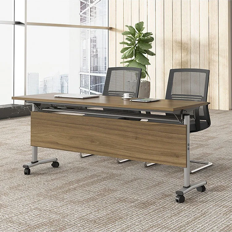 Vekin Folding Conference Table Combination Long Office Desk Movable Computer Desk on Wheels