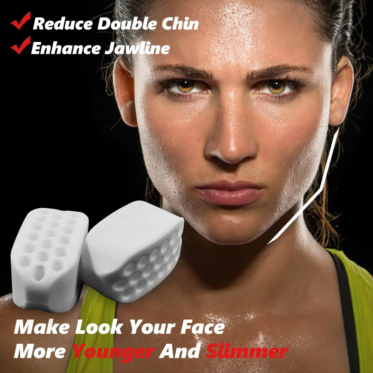 Real Jaw Jawline Exerciser Ball Black White Color Facial Jaw Muscle Toner Fitness Tool Face Exercise