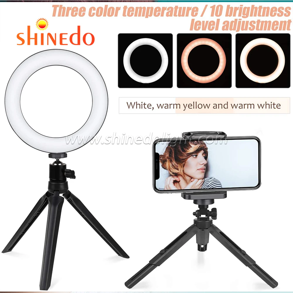 
Hot Sale Tiktok Stand Phone Holder Portable Desktop USB Charge Selfie Led Ring Light 