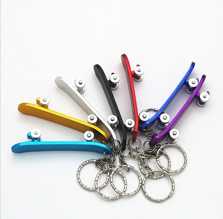 Multifunctional Outdoor EDC Opener Cute Skateboard Metal Bottle Opener Keychain Keyring Beer Bar Tool Christmas
