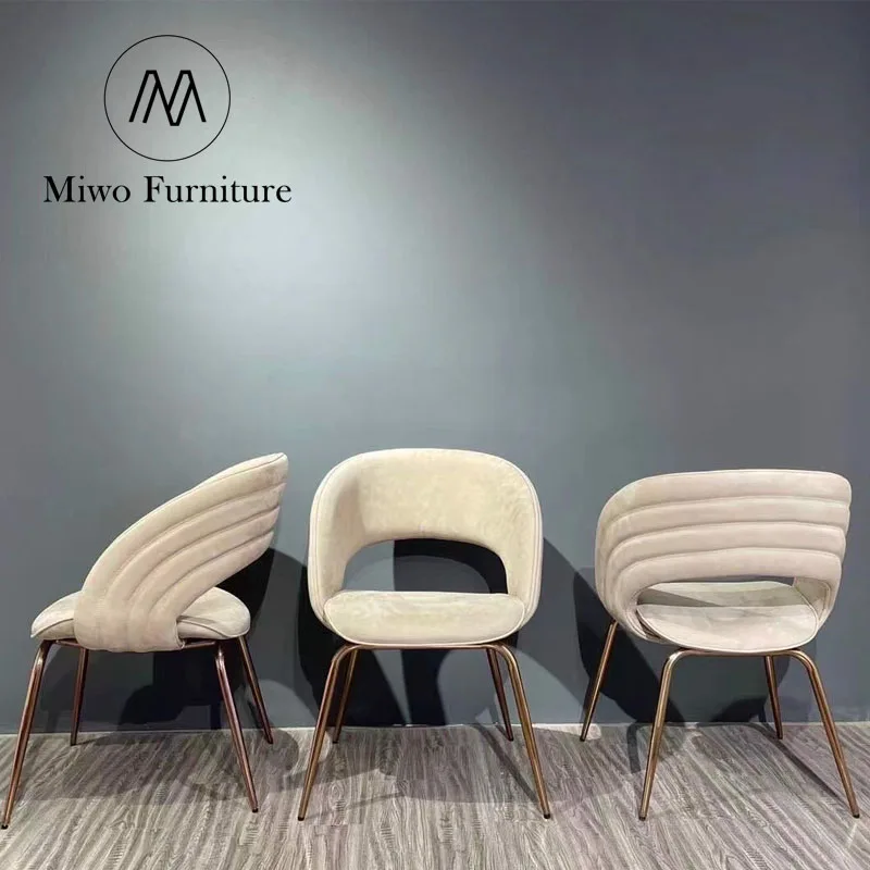 Modern velvet fabric gold stainless steel legs dining chair luxury restaurant furniture upholstered armrest accent chairs