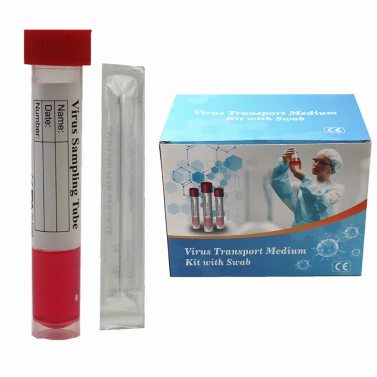 China Disposable medical lab test sterile swab influenza H1N1virus specimen collection nylon flocked swab with tube