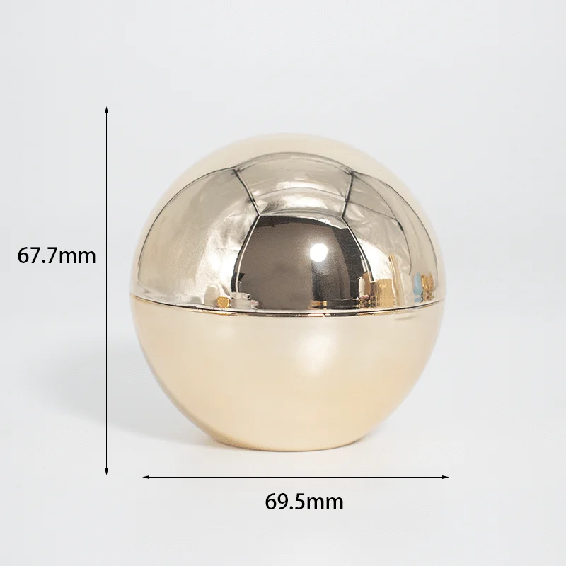 30g 50g Reflective Plastic Cosmetic Container Luxury Gold Sphere Cream Jar Acrylic Packaging