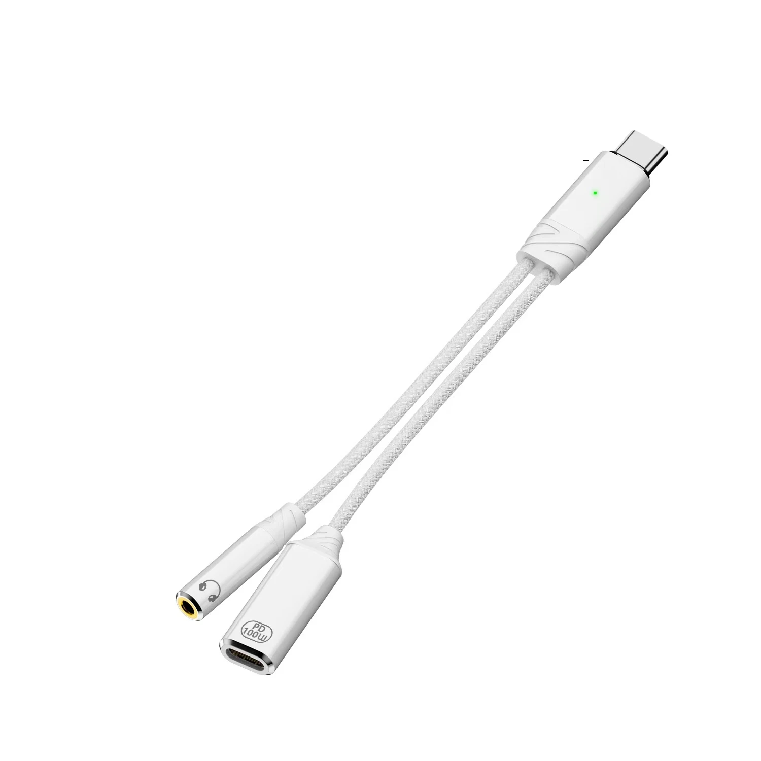 Аудиоадаптер с USB C на 3 5 мм и зарядное устройство 2 в 1 Hi-Res 48 бит/384 кГц Aux PD 100 Вт быстрой зарядки кабель-ключ