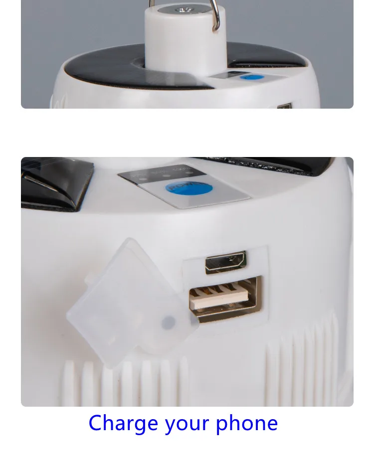 Rechargeable LED bulb lamp remote control solar charging lamp portable emergency night market lamp outdoor