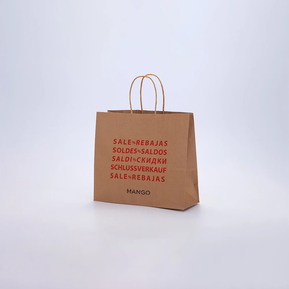 Brown kraft cement paper bag customized environmental protection material kraft paper handbag