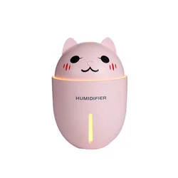 3D unique cats Pet 300ml USB Air Humidifier Ultrasonic Cool-Mist Mini Humidifier With LED Light Mini USB Fan 3 in 1