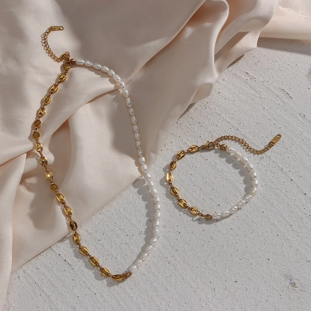 Alibaba Express 925 Sterling Silver 18k Gold Plated Jewelry Pearl And Gold Bracelet For Women
