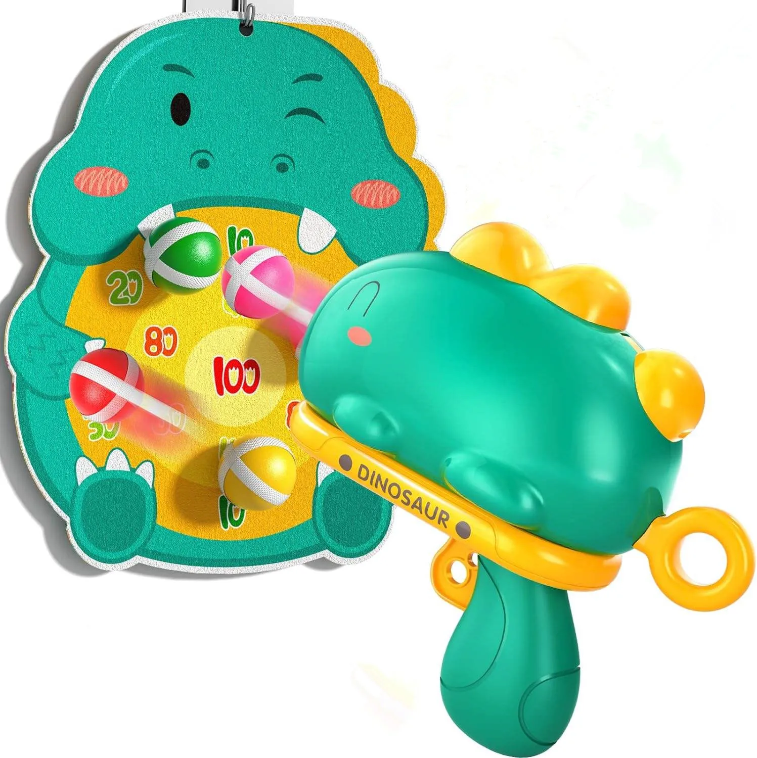 Dart Board Toys Set Dinosaur Shooting Gun Target Sticky Ball Dart Game Education Children Outdoor Games