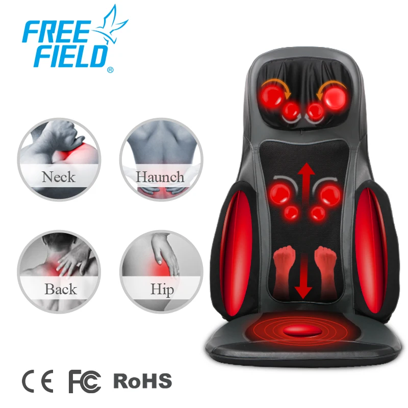 С магнитными вставками автомобиля Cojin De с магнитными вставками на мест 3D Разминающий Массаж Шиацу для дома и офиса задняя вибрации автомобиля подушка Массажер с тепла