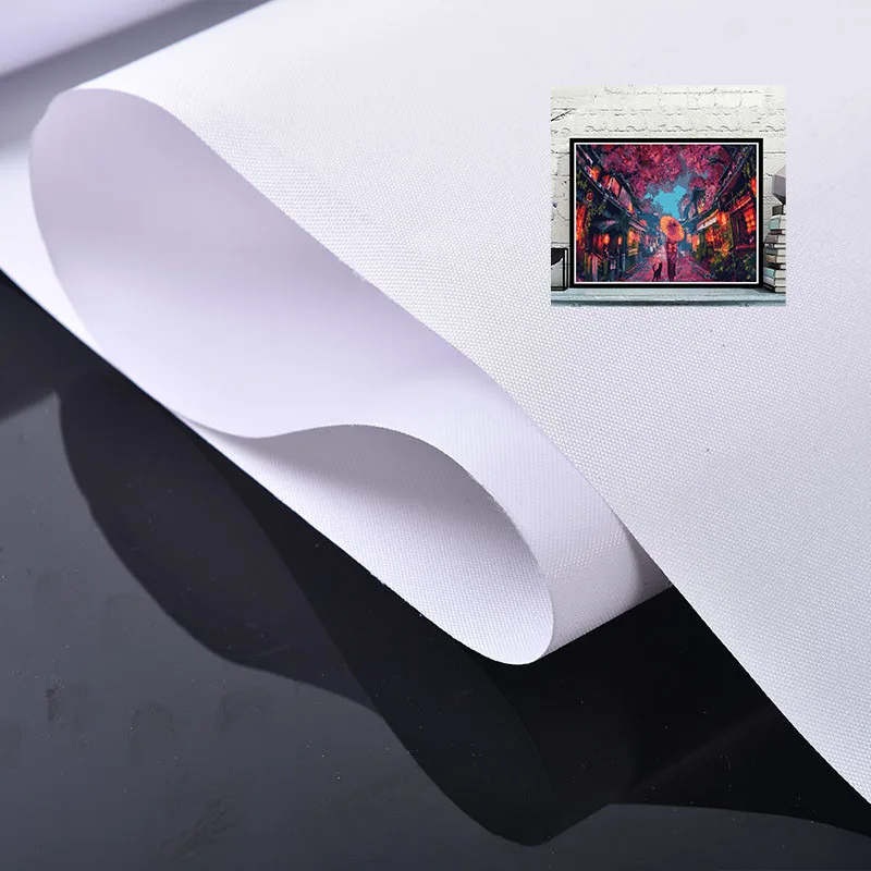 Custom stretched digital printing painting polyester cotton canvas roll of 30m 40m 50m for art acrylic painting