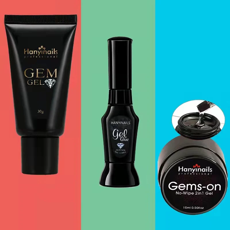 Hanyinails, оптовая продажа, материалы для дизайна ногтей, УФ/светодиодный кристаллический гель-клей для ногтей, стразы