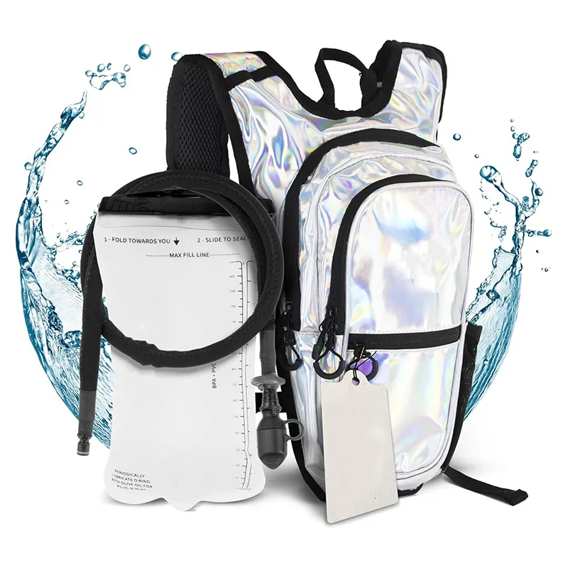 Factory  Outdoor Hydration Vest Sport Water Bladder Backpack Laser Holographic Hydration Pack Backpack