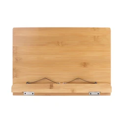 Office Table Bamboo Book Stand with Book Holder and Pen Holder