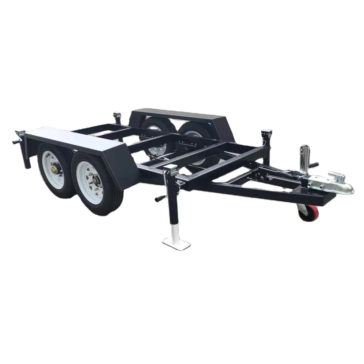 Babyonlinesprom Dressall Equipment Trailer Chassis Double Axle Generator Trailer Frame Iler Frame Silver Car Dolly Trailer 3T