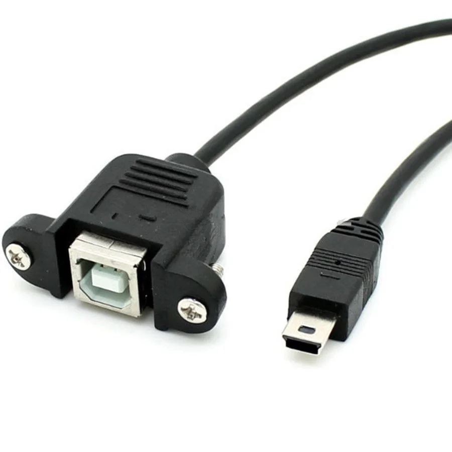 
Custom angle mini usb male to USB B female Printer Panel Mount Mount with screw cable 