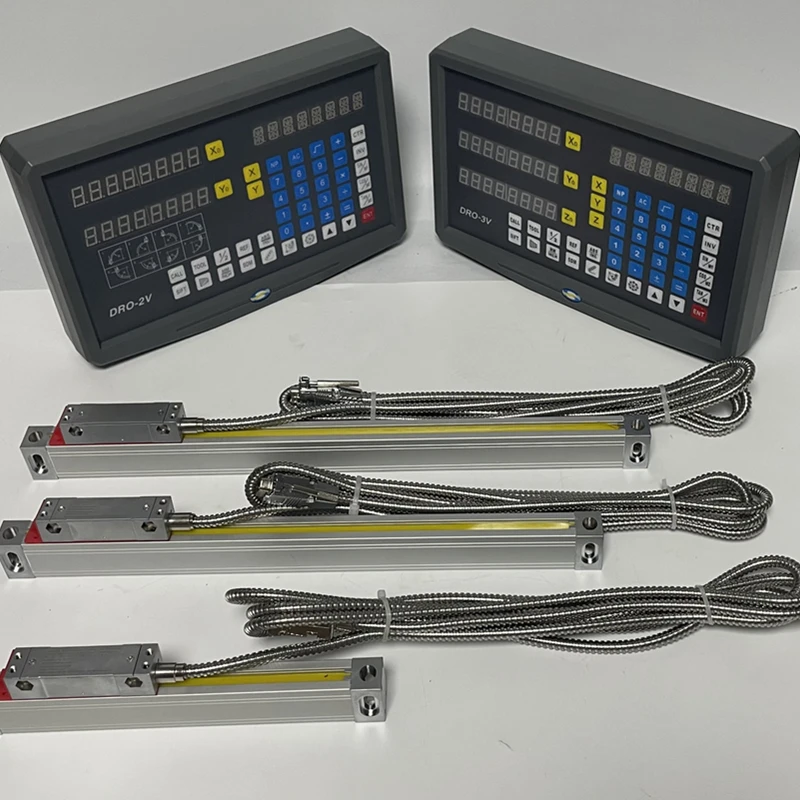 New SNS-3V Complete Milling Lathe Machine DRO Digital Readout Kit AC110V/220V Display and 3 Pieces 0-1000mm Linear Scale Encoder