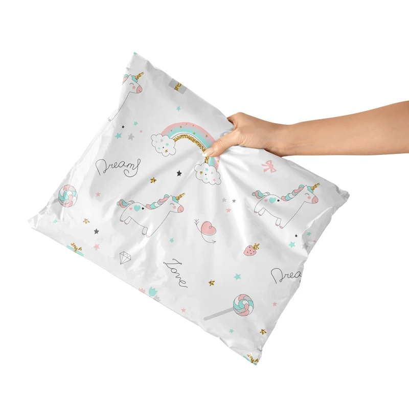 Stock or custom design printed PE plastic packaging bags polymailer for cloths packaging