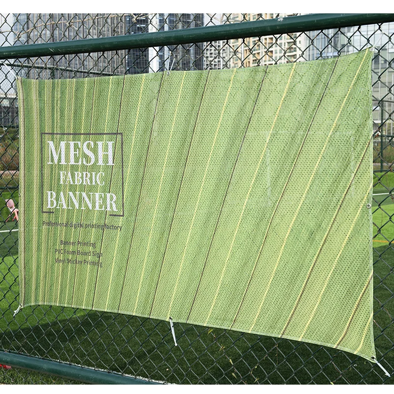 Outdoor Advertising Mesh Banner Fabric Full Color Printed Windproof Fence Mesh Banner