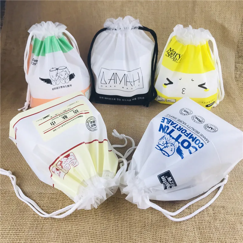 Custom Printed Drawstring Bunch Pocket Wet And Dry Towel Roll Rope Cosmetic Bag Drawstring Makeup Bag