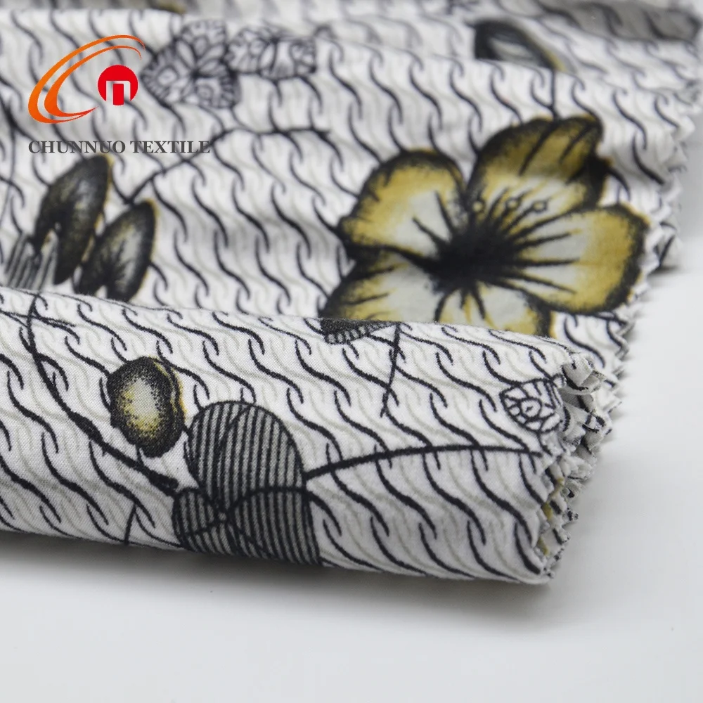 Chunnuo DTY Brushed Weft Knitted Fabric Poly Spandex Printed for men