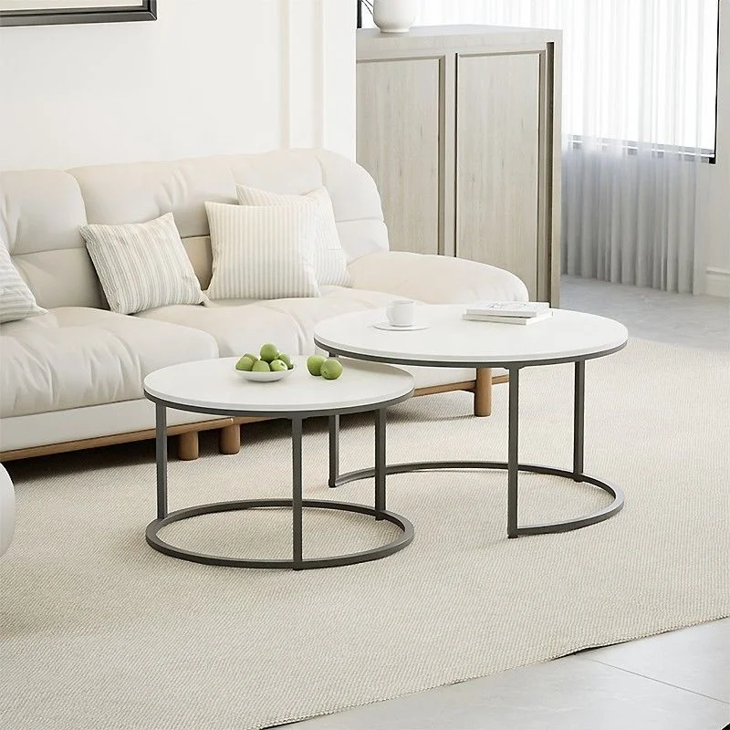 New Italian Low Sofa Mini Side Nesting coffee table Tempered Glass Mirror Coffee Table Set Stone top coffee table