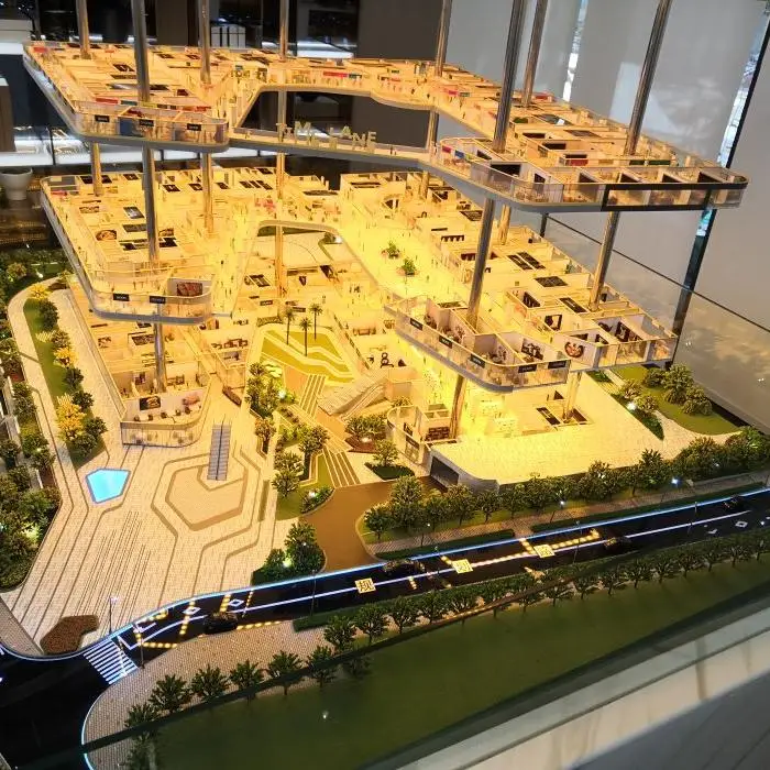 Customized 3d Electric Lift Commercial Interior Merchandise Mini Shopping Center Architectural Scale Model