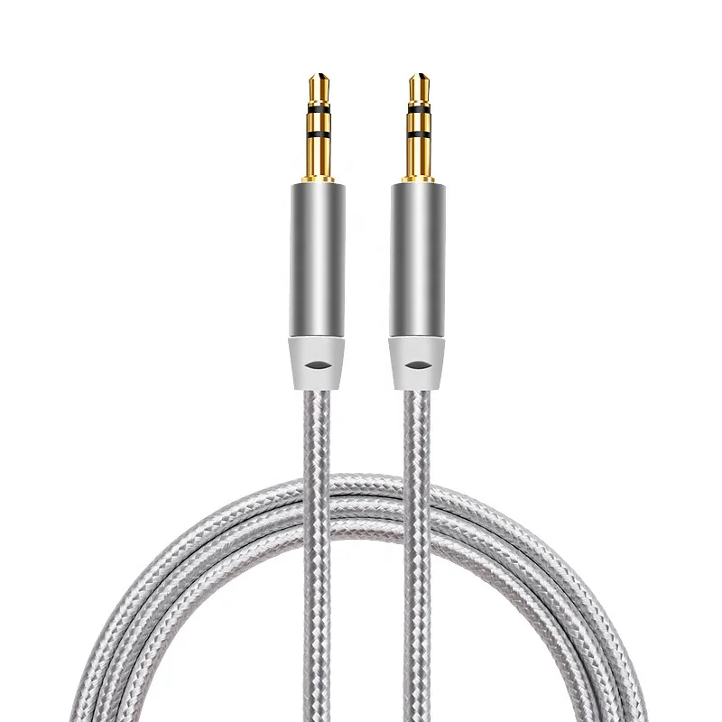 premium nylon jack 3.5 audio cable 3.5mm male to male stereo car aux cable for car cellphone headset speaker