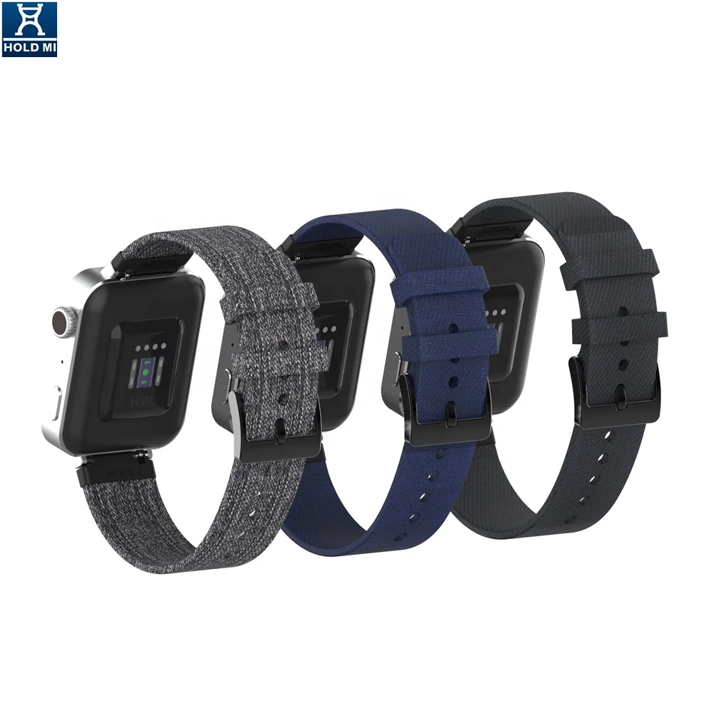 HOLDMI ODM 44013 series popular 3 colors buckle type denim fabric watch band for mi watch