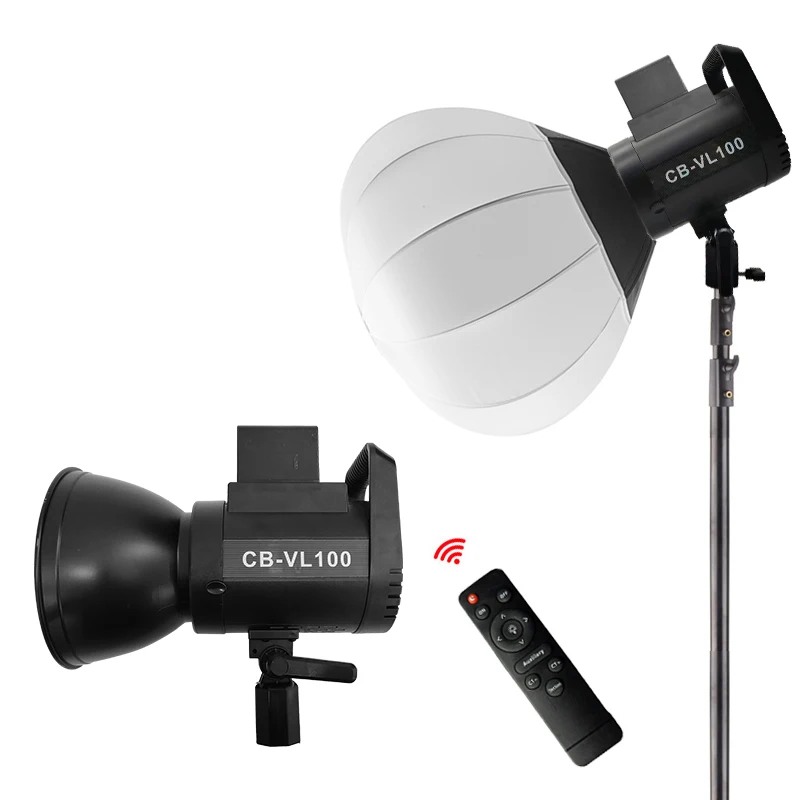 100W COB Daylight LED Video Light with Batteries Compartments with Softbox and Tripod Stand for Video Shooting