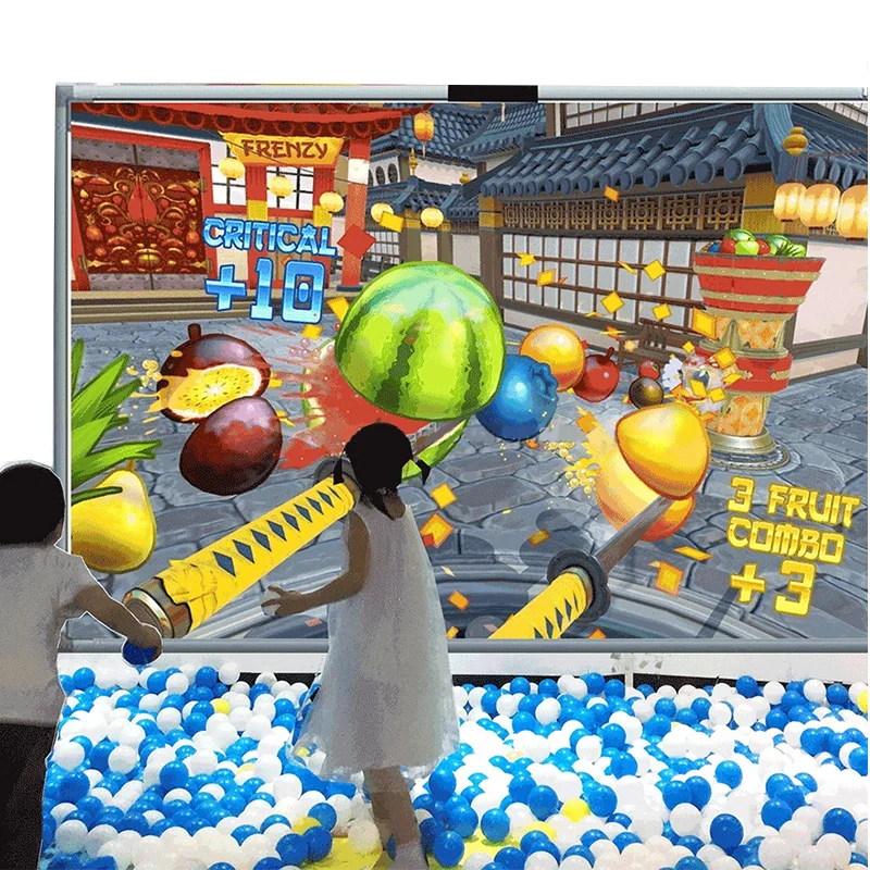 Throwing Ball Interactive Floor / Wall Projector 3D Projection Software Kids Amusement Center Playing Games for Shopping Mall