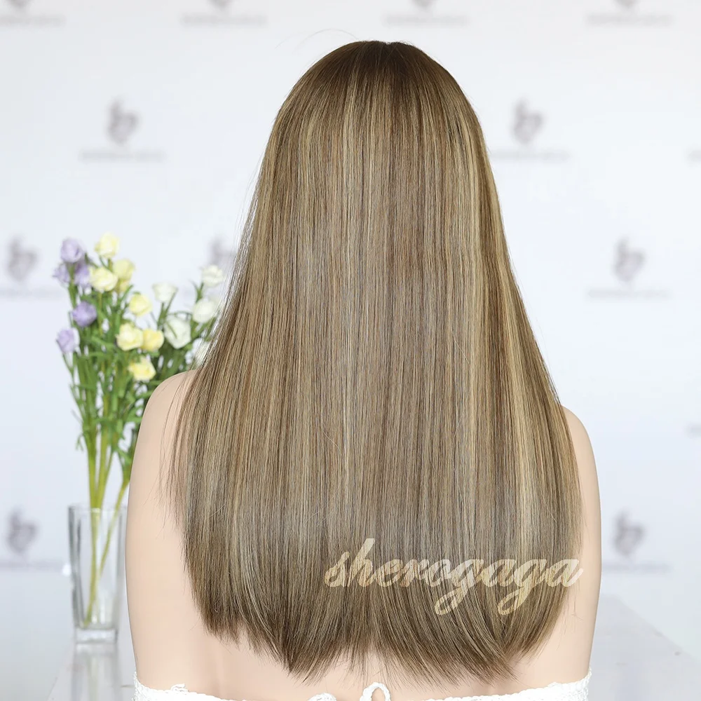 Silk Straight 20 Inches HD Invisible Lace Top Jewish Wig Raw Virgin Hair Jewish Wig Kosher Wig