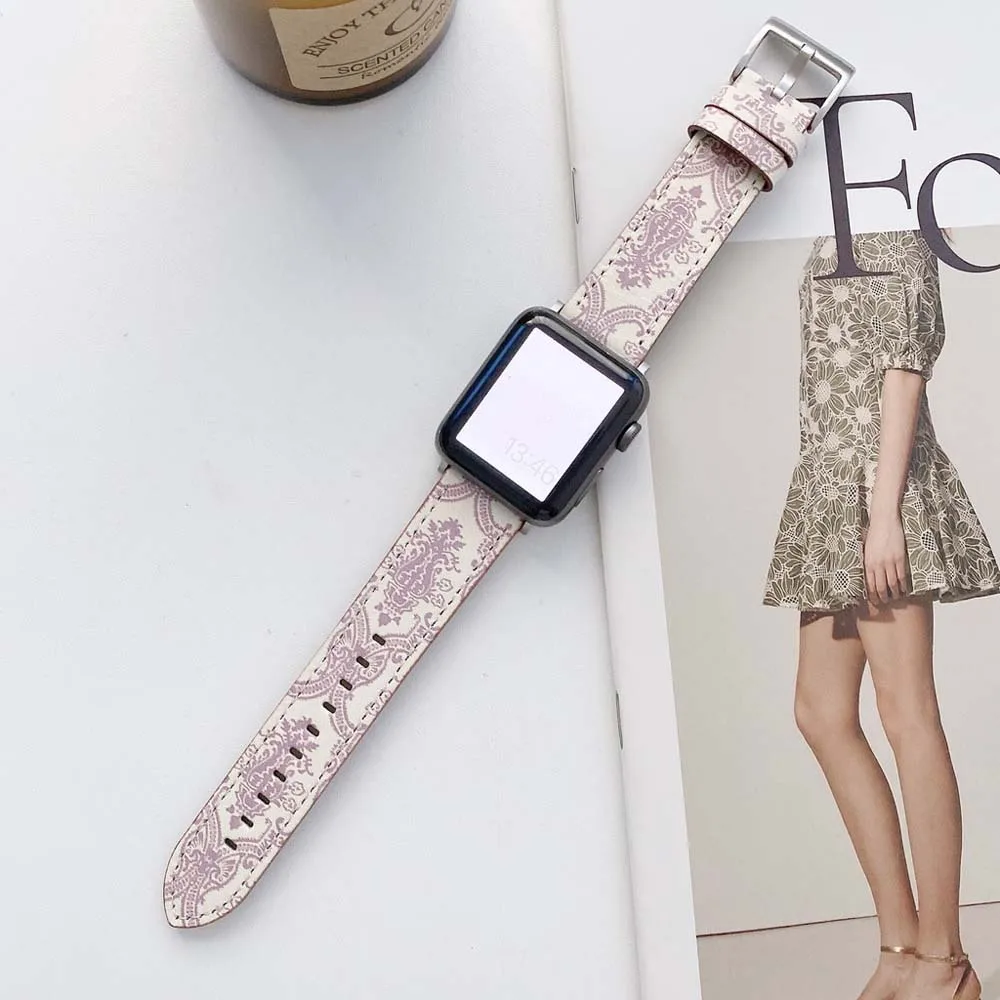 New fashion Custom Patterned Quick Release Watch Bands  Leather Watch Straps  for For Apple watch