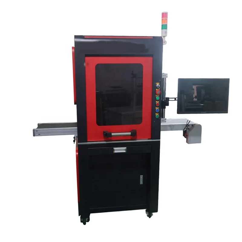 Raycus Max JPT Fiber Laser Marking Machine Machine with CCD automatic visual and positioning system with computer