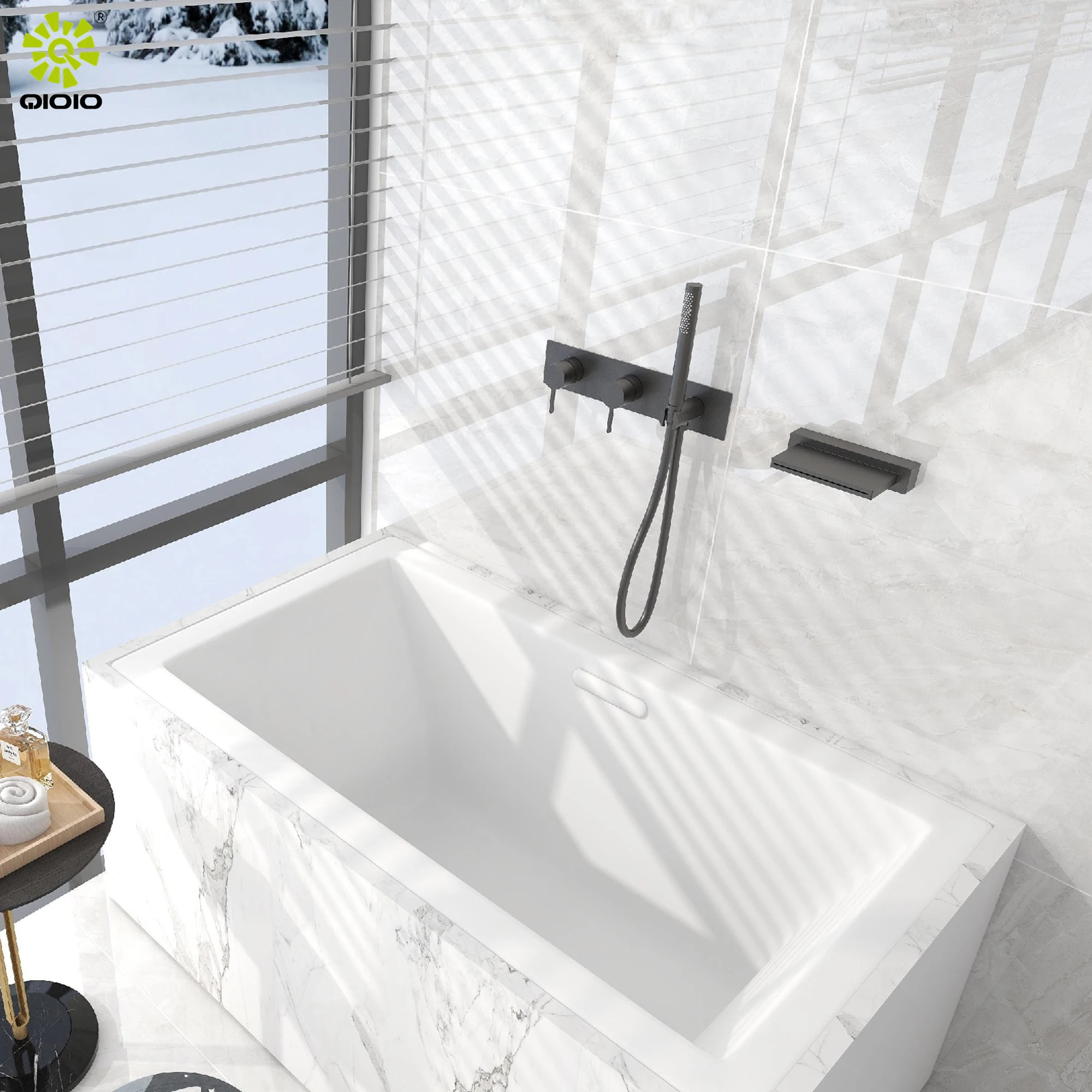 yingchuan sanitaryware  shower set  concealed shower mixer 304 ss   bathroom shower set bathtub  waterfall cascade spout