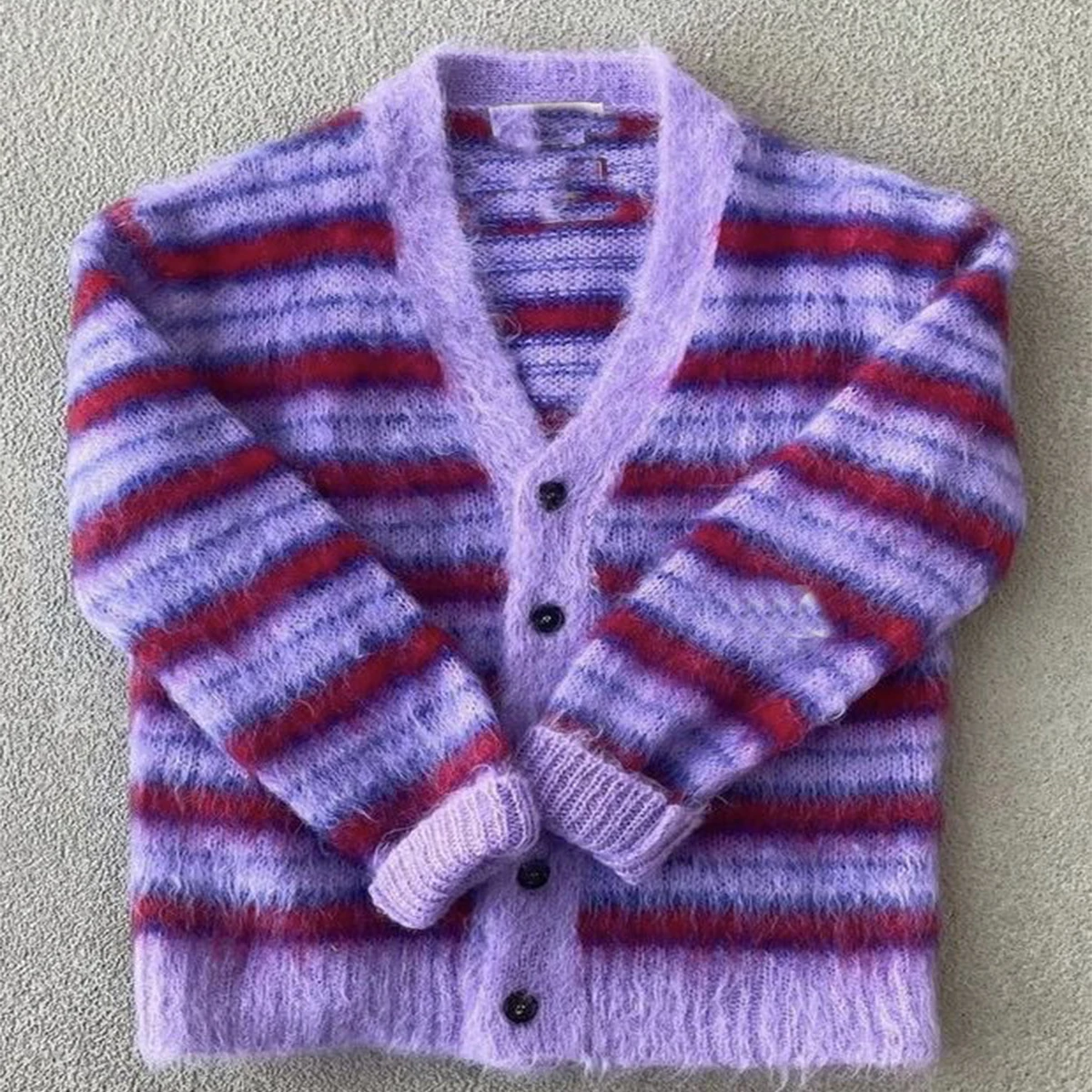 Men Mohair sweater Custom Pattern & Design Fuzzy Pullover Jacquard Pattern Knitwear Knit winter mohair knitted sweater Cardigan