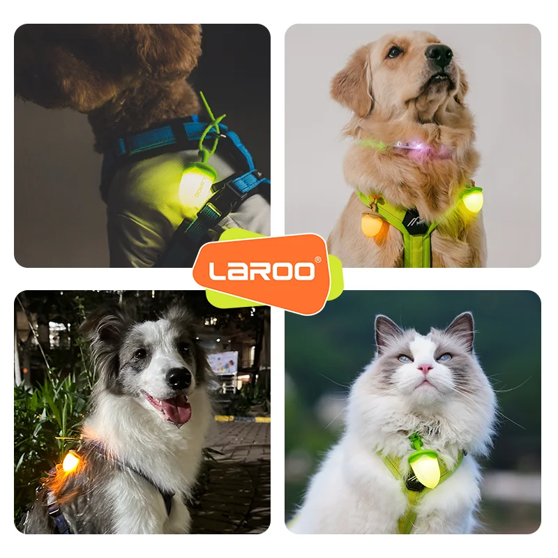 LaRoo New design 2023 Safety Glow Flash  Rechargeable  Led Pet blinker For Small Middle Large Dog