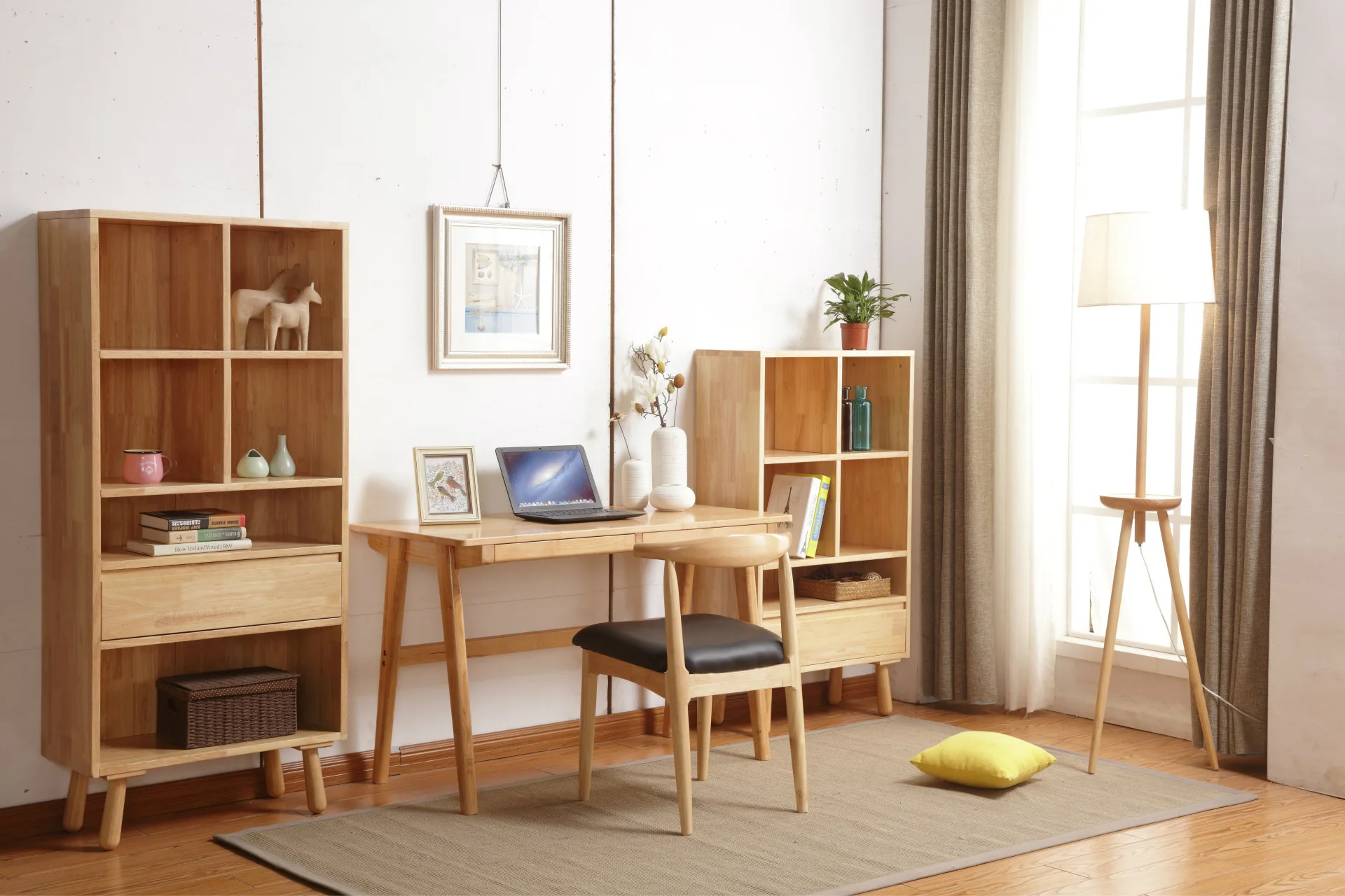 Factory direct sell solid wood office desk Student Desk And Chair Computer Table  set