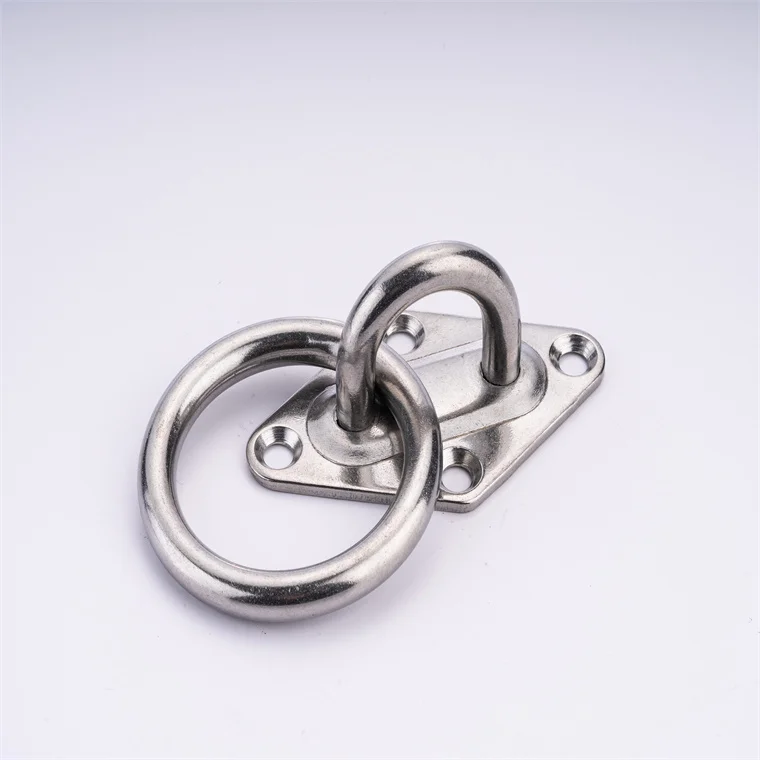 manufacturer High Polished Stainless Steel 304 316 Diamond Pad Eye With Ring Plate Ceiling Hooks Rigging hardware