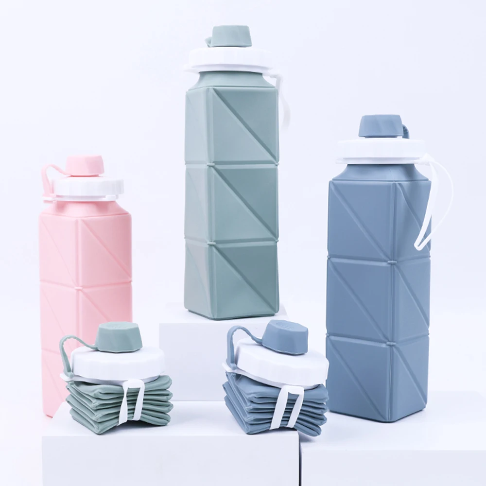 Hot Sale Fashion Reusable Leakproof Silicon Bottle Water Collapsible Water Bottle Bulk Foldable Silicone Bottle For Child Adult
